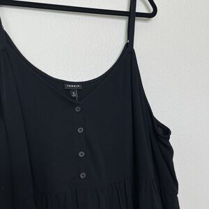 NEW Torrid Tank Top Plus Size 5x Black Spaghetti Strap Babydoll Gauze Crinkle